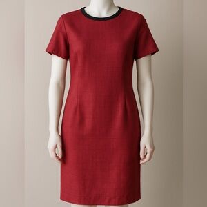 Vintage Henry Lee Red Short Sleeve Shift Dress Women’s‎ Size 10 Classic 90s